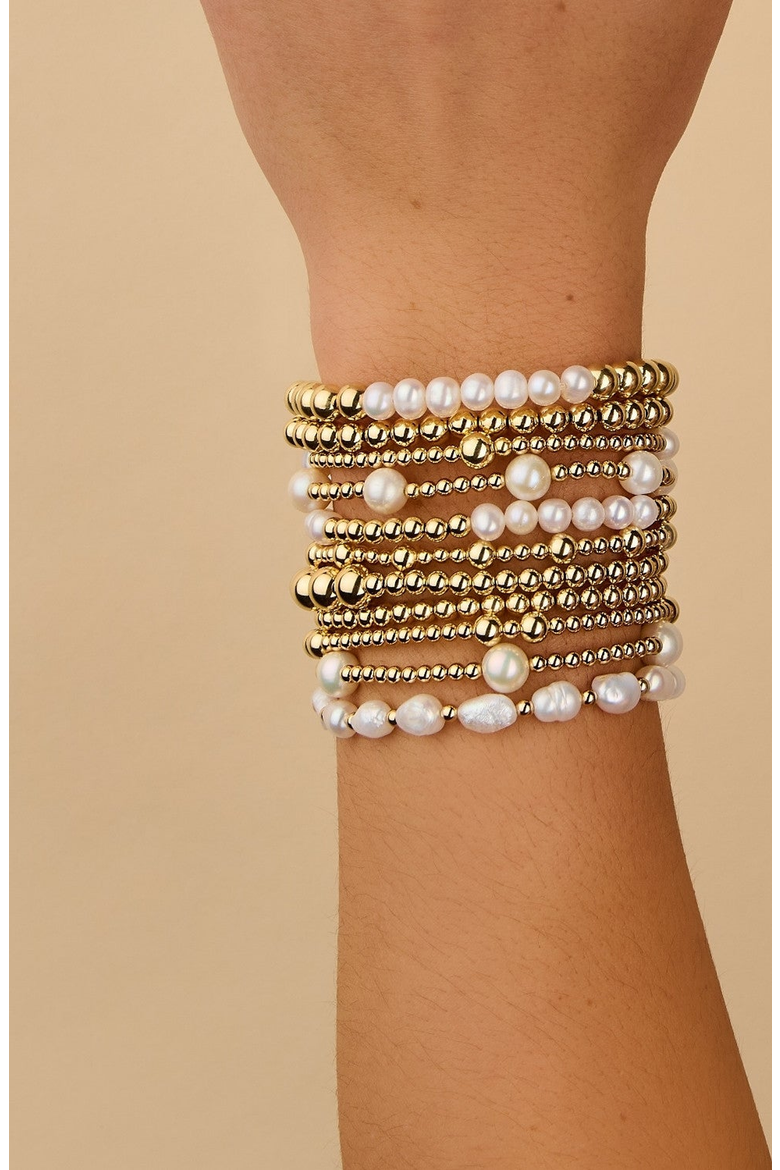 Shimmer 14K Gold Filled Bead Bracelet, Alternate, color, 7"/4mm