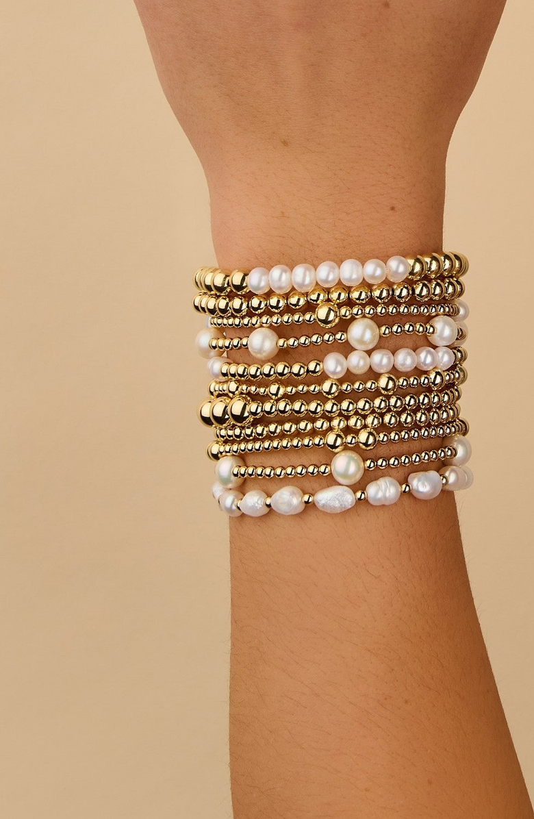 Little Sky Stone Shimmer 14K Gold Filled Bead Bracelet, Alternate, color, 6.5"/5Mm