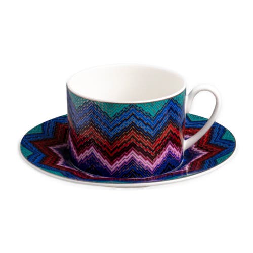 Missoni Tea Cup & Saucer Set Of 2 In Luxury Box In Multi