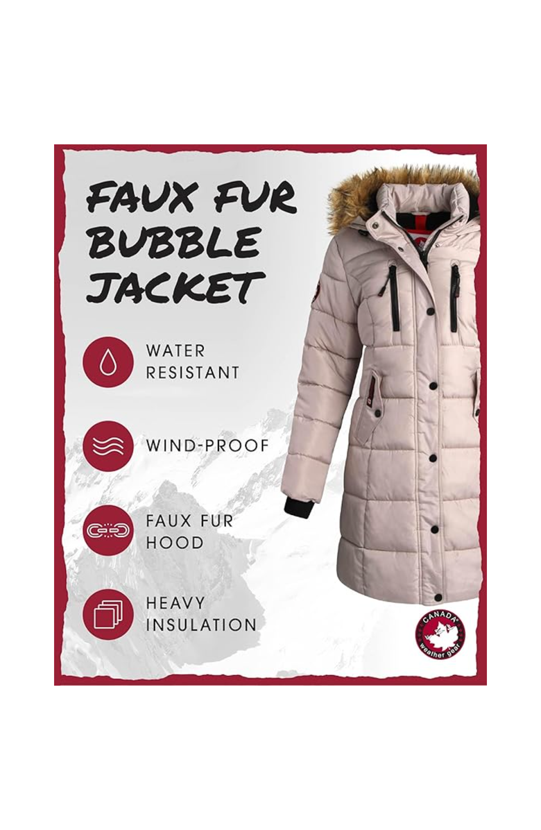 CANADA WEATHER GEAR Women's Heavyweight Long Parka Jacket, Alternate, color, Sand