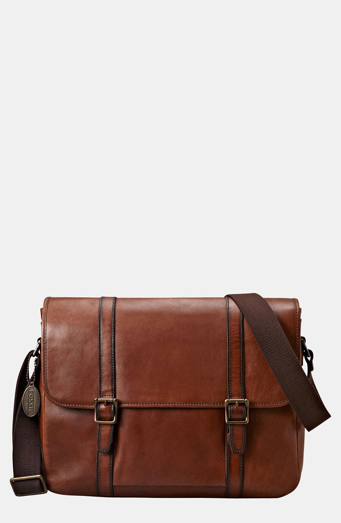 'Estate' Leather Messenger Bag, Main, color, COGNAC