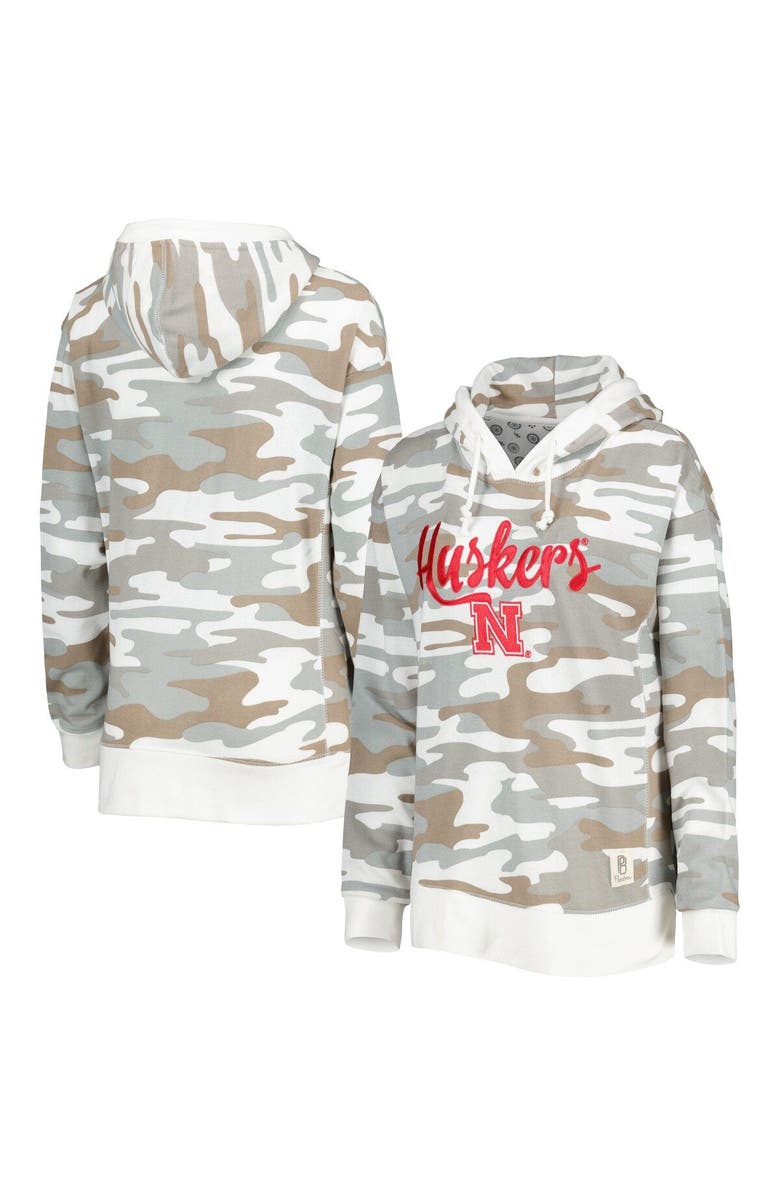 PRESSBOX Women's Pressbox Camo Nebraska Huskers San Pablo Pullover Hoodie, Main, color, Camo
