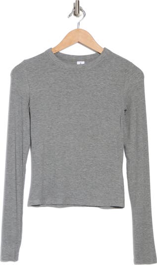Long Sleeve Rib Knit T-Shirt