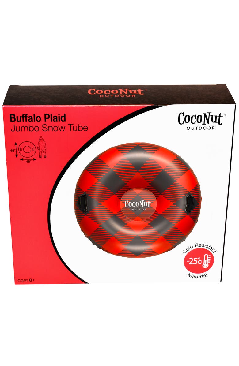 Coconut Outdoor Buffalo Plaid 48" Jumbo Snow Tube 8+, Alternate, color, Multicolored