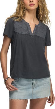 Lucky Brand Lace Pintuck Top