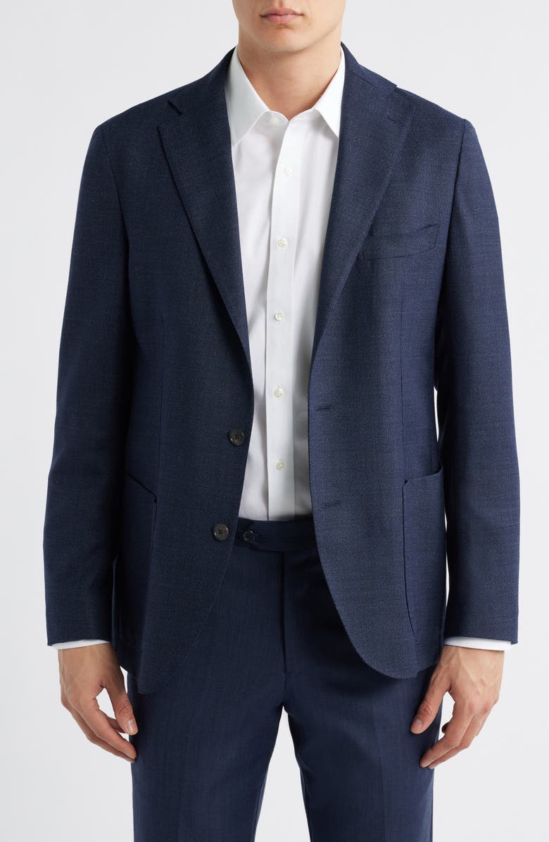 Jack Victor Woodland Stretch Wool Sport Coat with Removable Hooded Bib, Alternate, color, Navy