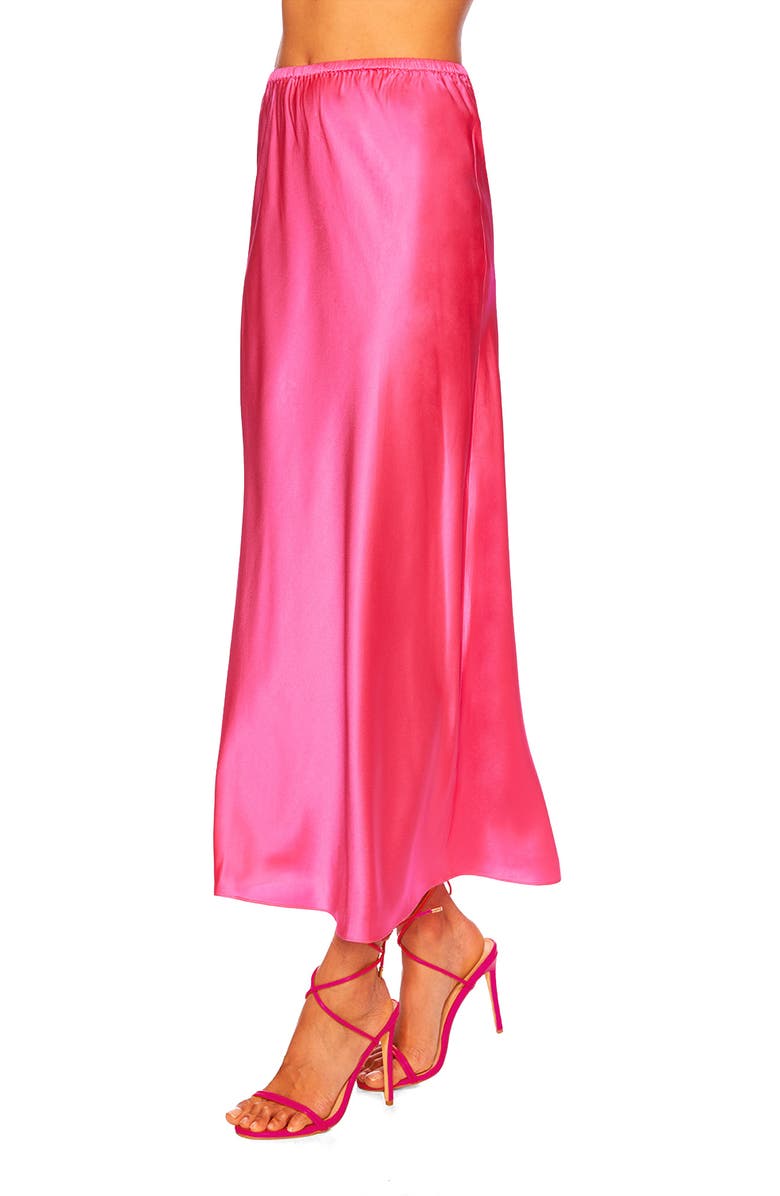 Susana Monaco Bias Cut Silk Slip Skirt, Alternate, color, Shocking