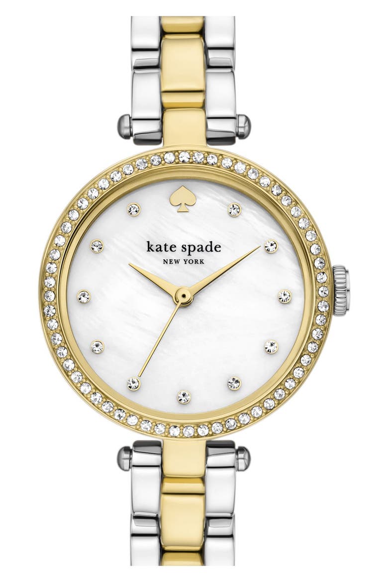 holland crystal bracelet watch, 28mm, Alternate, color, TWO TONE