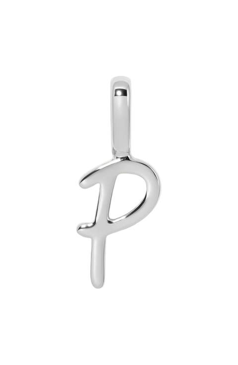 Script Initial Charm Silver