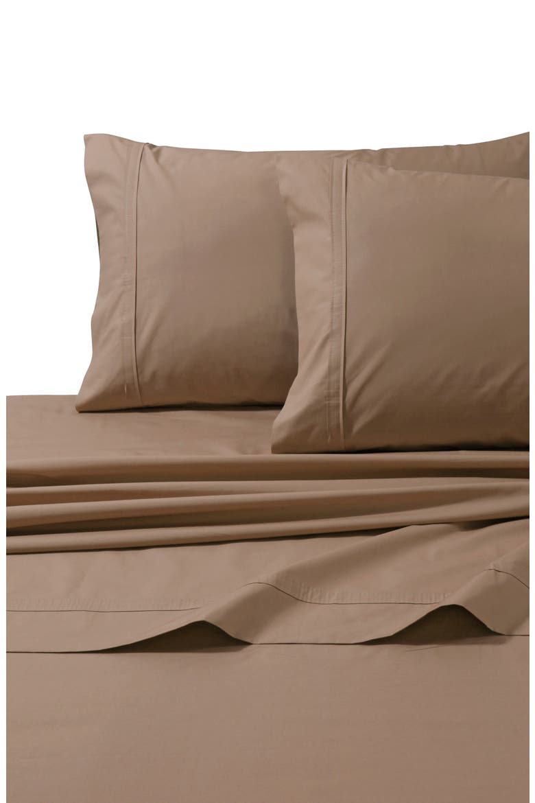300 Thread Count Cotton Percale Sheet Set, Alternate, color, COFFEE
