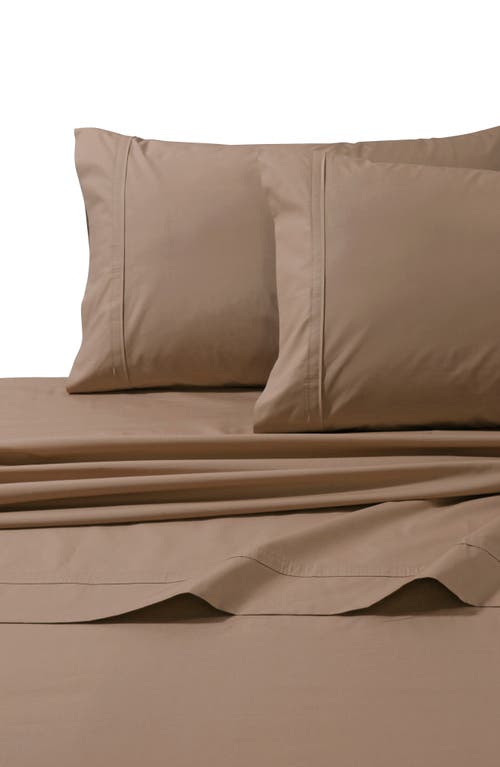Azores Home 300 Thread Count Cotton Percale Sheet Set In Brown