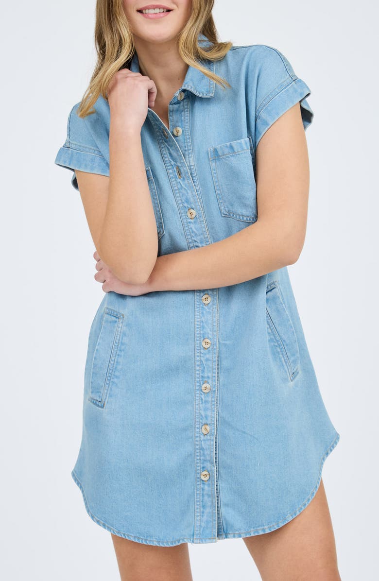 Blu Pepper Denim Shirtdress, Alternate, color,