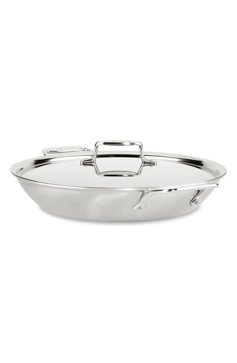 All-Clad D5 Stainless Brushed 5-Ply Bonded 4.5-Quart Universal Pan with Lid, Main, color, 