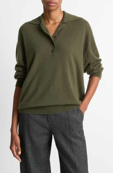 Vince Cashmere & Silk Polo Sweater