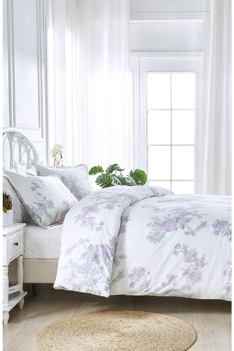 Rose Percale Cotton Duvet Cover & Sham Set, Alternate, color, VIOLET