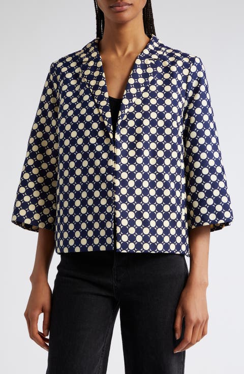 Dot Print Cotton Trapeze Jacket (Nordstrom Exclusive)