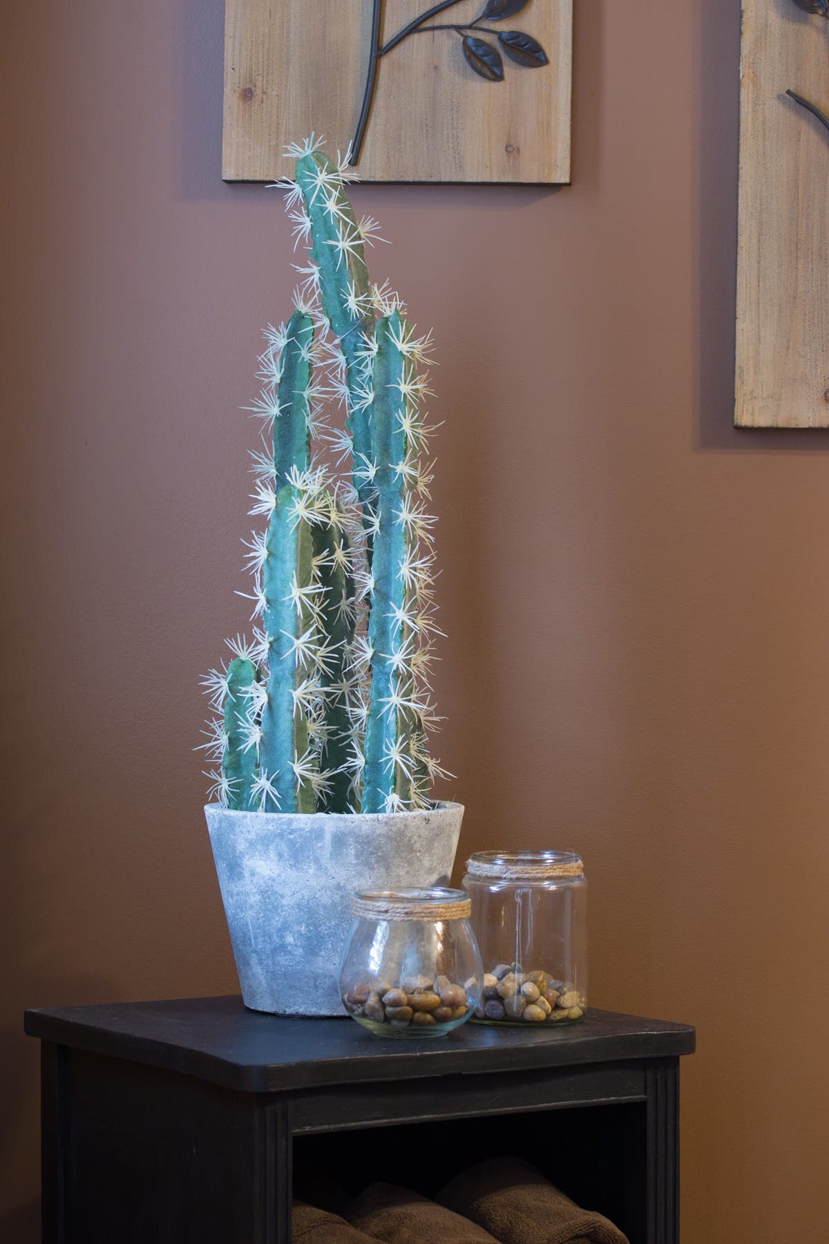 NEARLY NATURAL Decorative Cactus Garden with Cement Planter | Nordstromrack