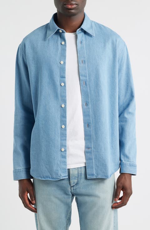 Casper 50033 Relaxed Fit Denim Button-Up Shirt