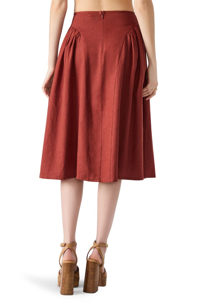 Steve Madden Brooklyn Linen Blend Skirt, Alternate, color, Dusty Brick