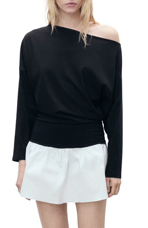 Mango One-shoulder Long Sleeve Minidress