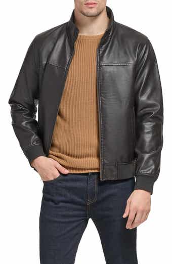 Faux Leather Bomber Jacket
