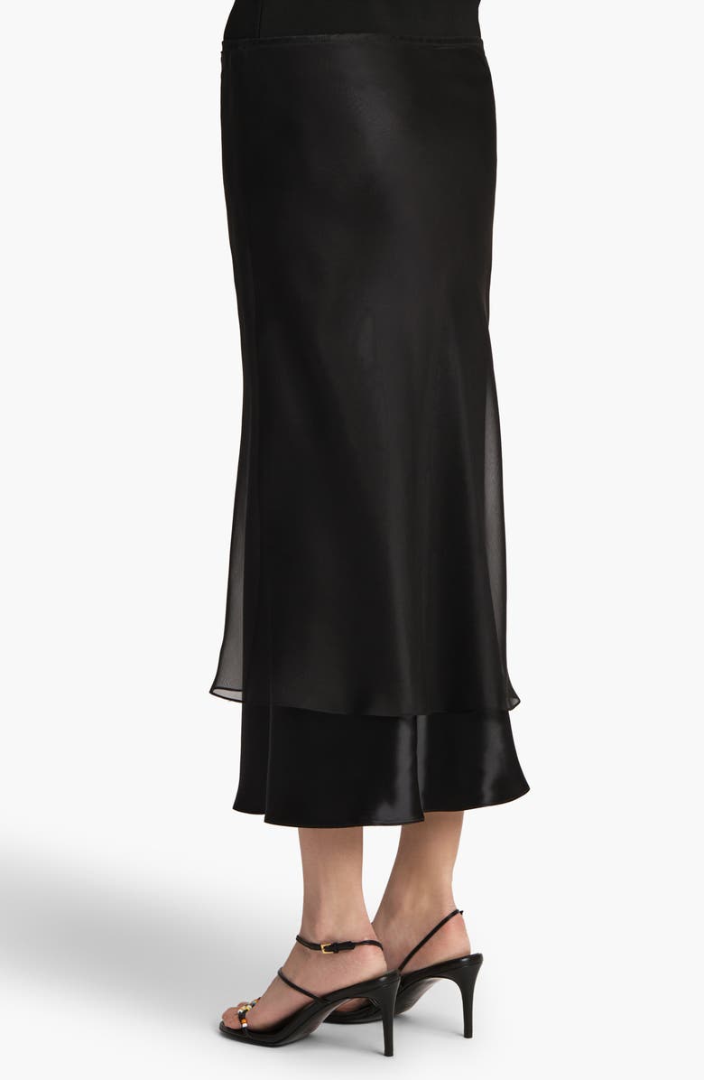 Khaite Monina Layered Effect Skirt, Alternate, color, Black