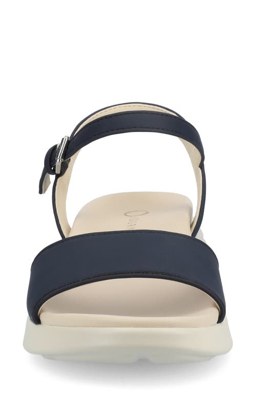 Shop Journee Collection Jaylee Wedge Sandal In Navy