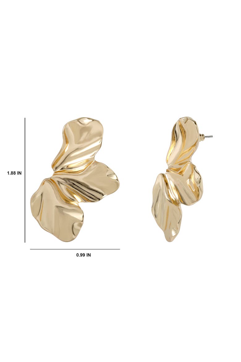 Half Petal Earrings, Alternate, color, Gold