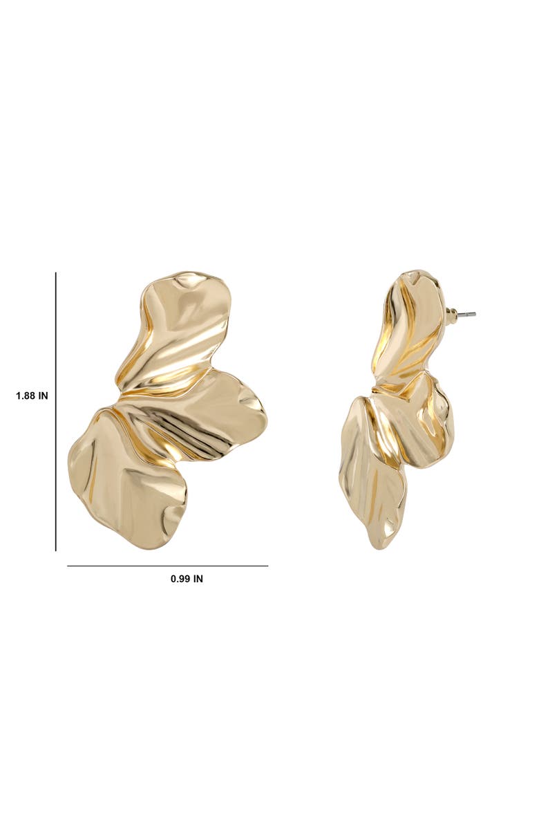 BCBG Half Petal Earrings, Alternate, color, Gold
