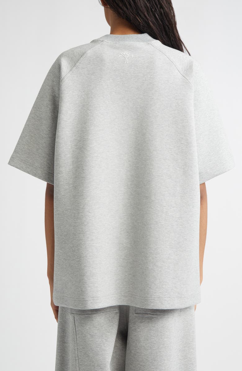 PLAN C Cotton Blend Scuba Knit Sweatshirt, Alternate, color, Granite Grey Melange