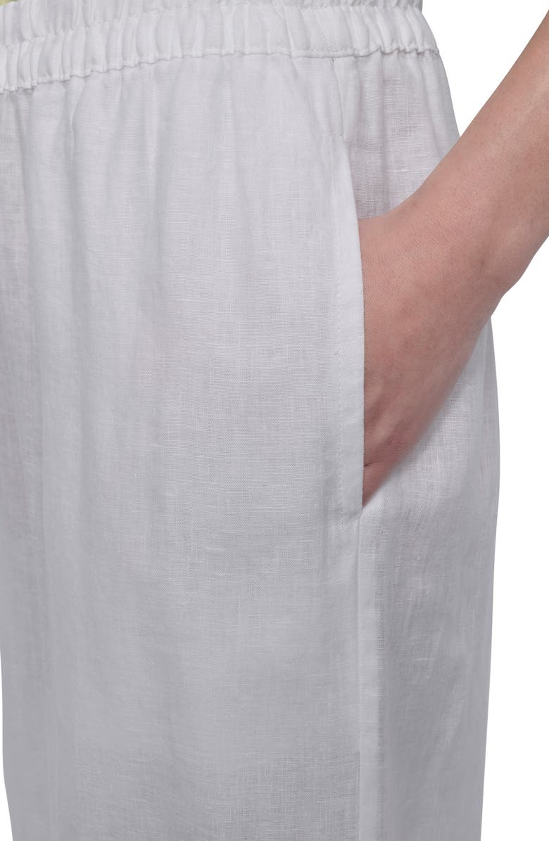 DKNY Wide Leg Linen Pants, Alternate, color, White
