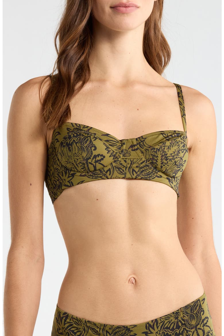 Zahara Underwire Bikini Top, Main, color, OLIVE FLORA