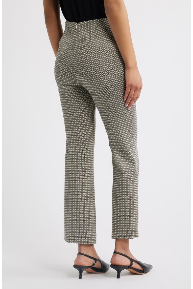 Irina Leopard Print Ponte Flare Ankle Pants, Alternate, color, BLACK PLAID