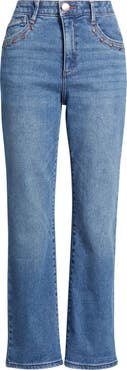 Wit & Wisdom Bennett Studded High Waist Ankle Barely Bootcut Jeans