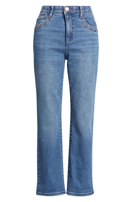 Wit & Wisdom Bennett Studded High Waist Ankle Barely Bootcut Jeans In Blue