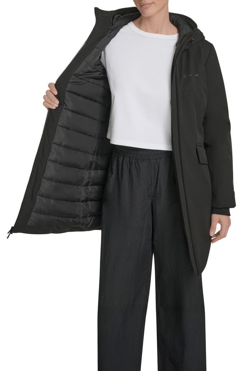 Champion Hooded Coat, Alternate, color, Black