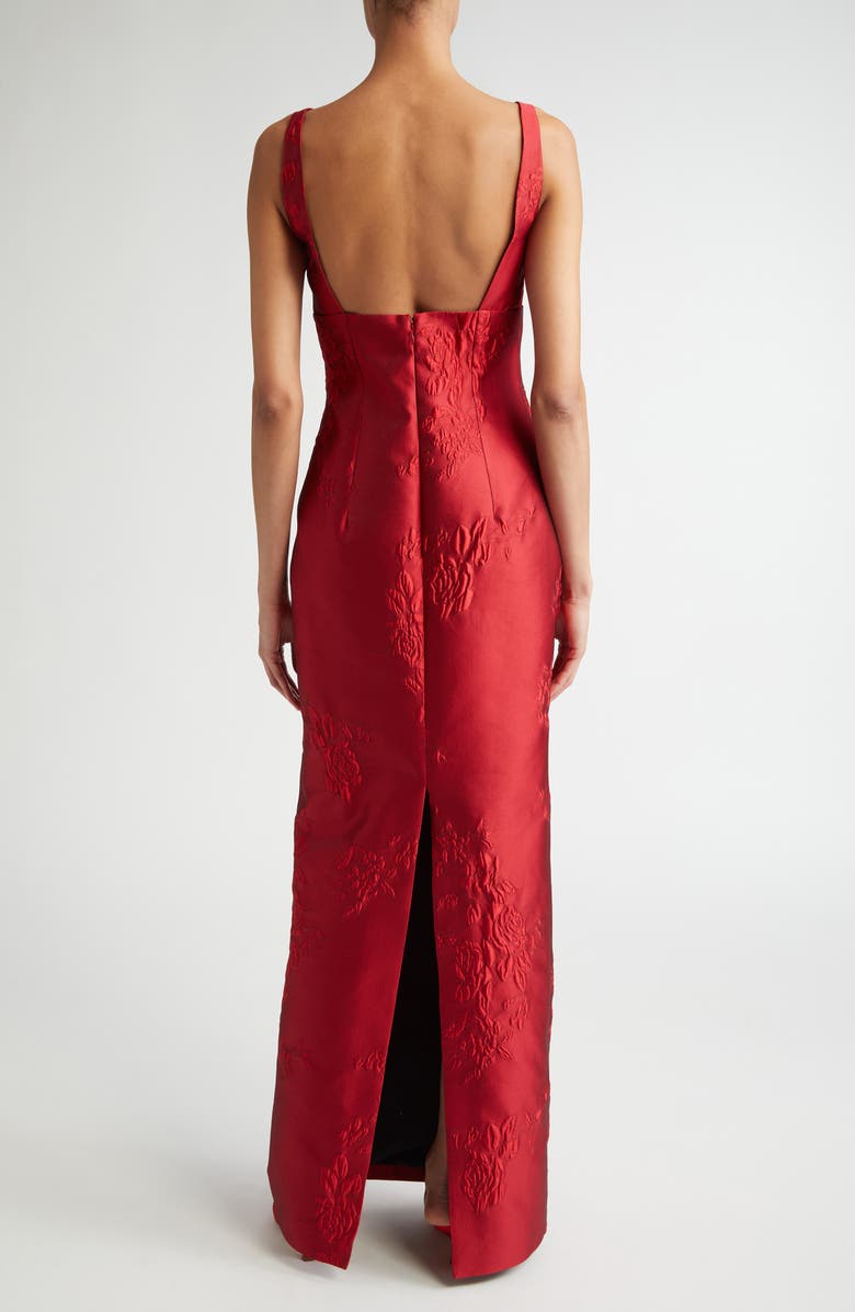 Emilia Wickstead Micheline Sleeveless Rose Jacquard Dress, Alternate, color,