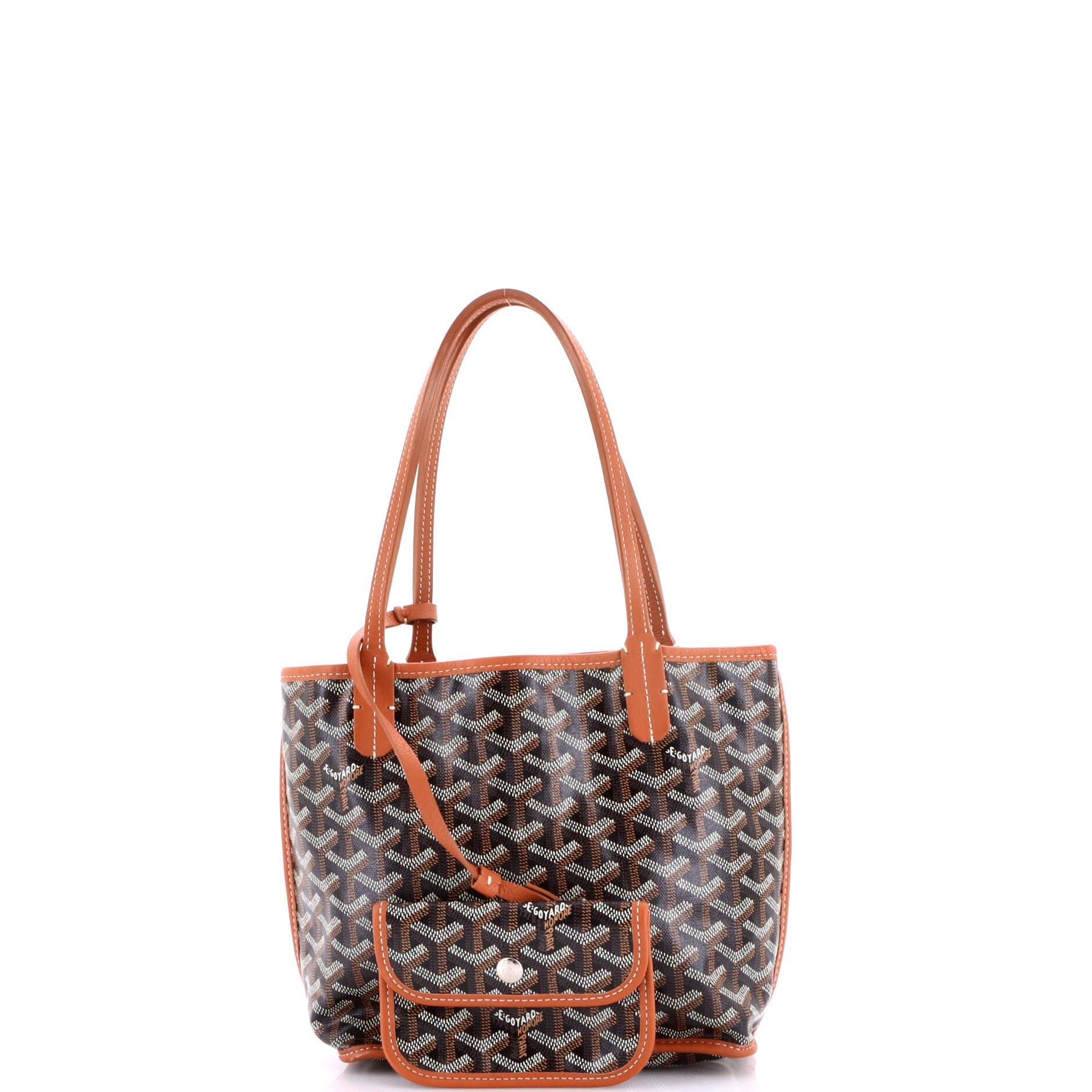 Pre-Owned Goyard Anjou Reversible Tote Coated Canvas Mini, Alternate, color, Black