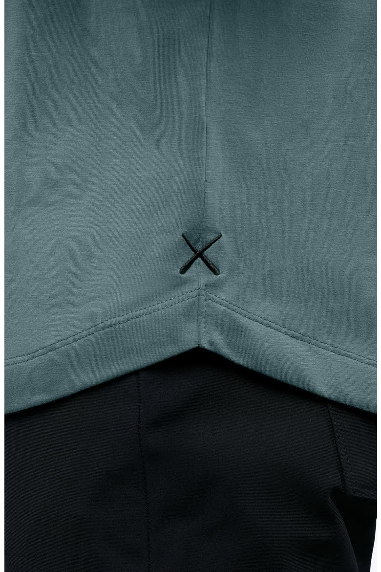 AO Curve Hem Cotton Blend T-Shirt, Alternate, color, NORTH ATLANTIC