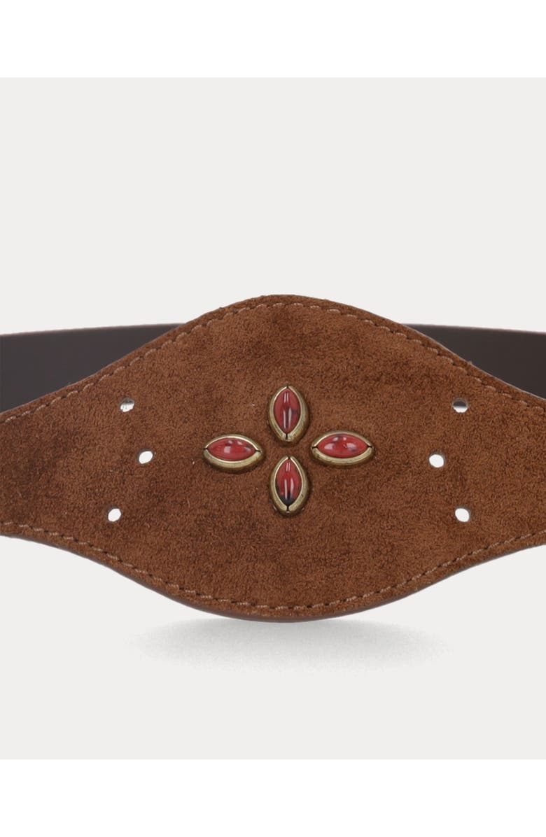 Fortela Temple Bustier Leather Belt, Alternate, color, Brown