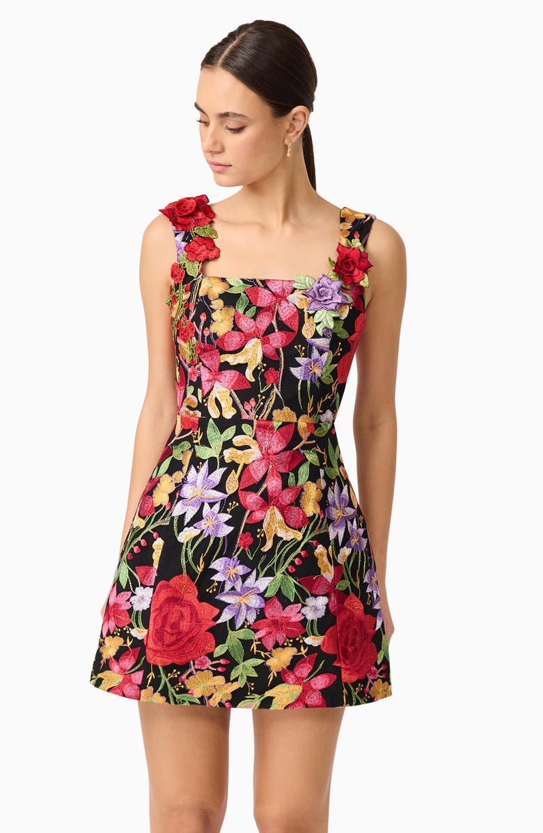 Elliatt Talia Floral Embroidery Cocktail Minidress, Alternate, color, Floral Multi