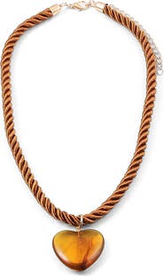 Erin McDermott Jewelry Sun-Warmed Amber Heart Necklace