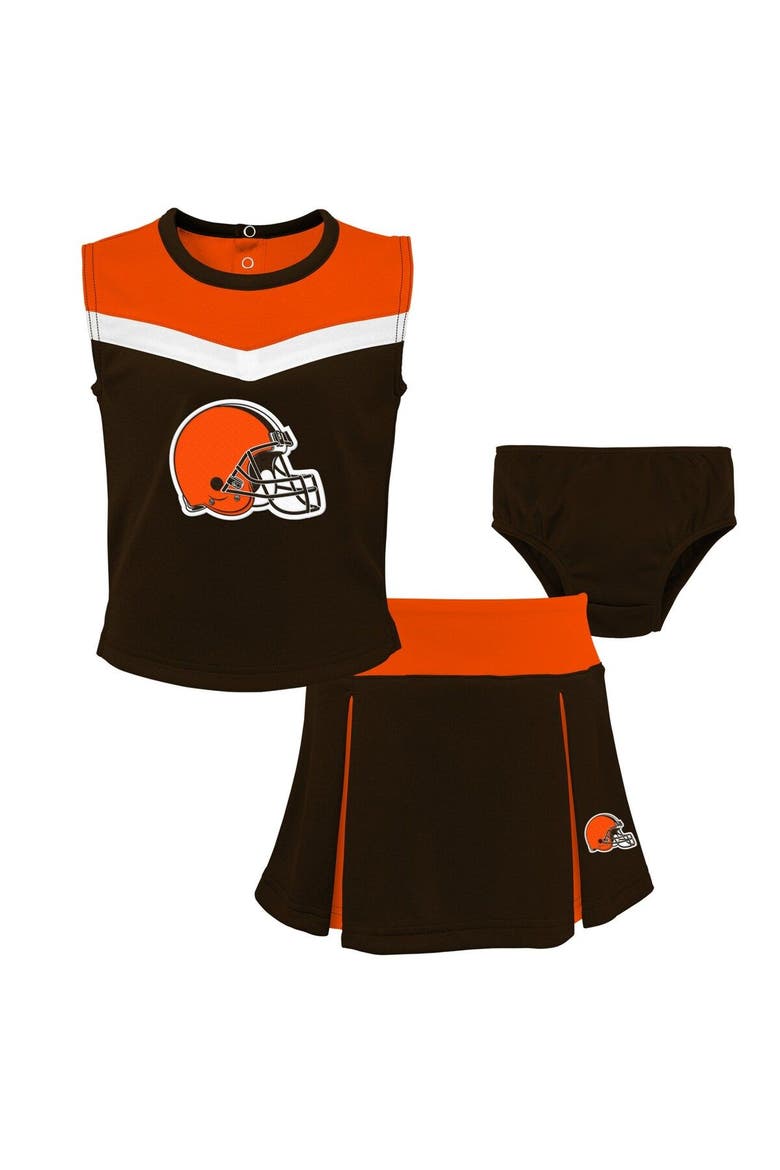 Girls Preschool Brown Cleveland Browns Spirit Cheerleader Two-Piece Set with Bloomers, Main, color, Brown