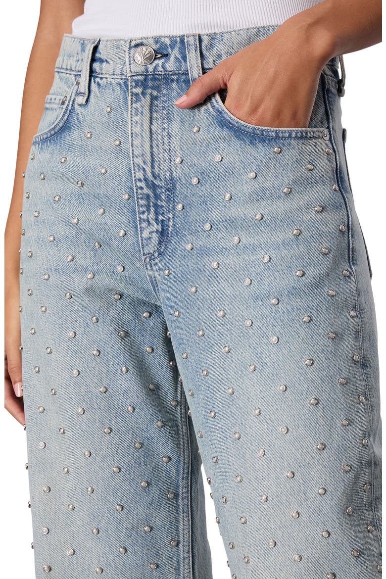 Shea Studded High Waist Straight Jeans, Alternate, color, DESIPEARL