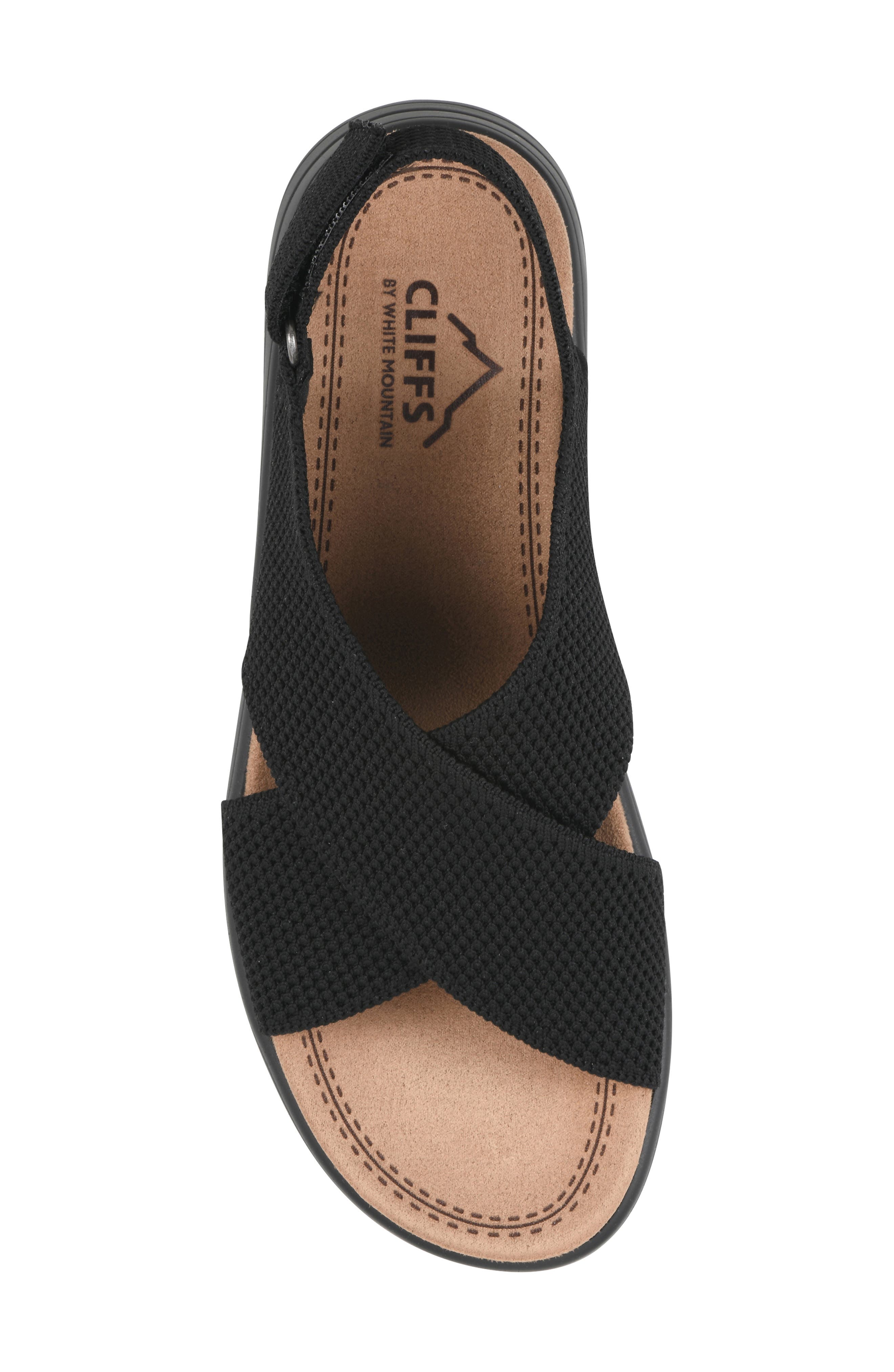 CLIFFS BY WHITE MOUNTAIN Harleen Flatform Slingback Sandal, Alternate, color, Black/ Fabric