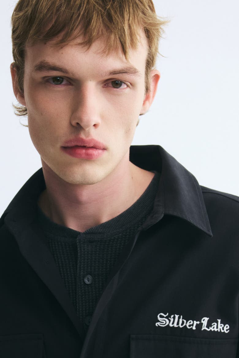 Twill Overshirt, Alternate, color, Black/Service Garments