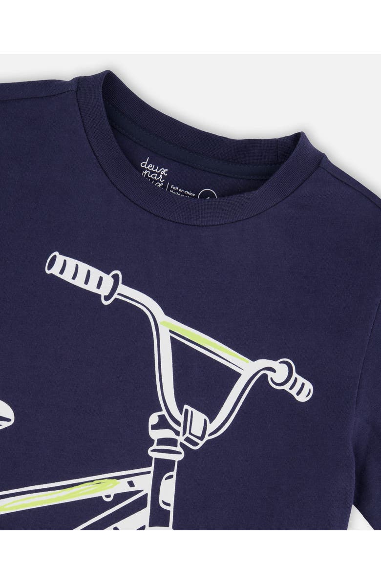 Deux par Deux Organic Cotton Jersey Bike T-Shirt, Alternate, color, Dark Blue