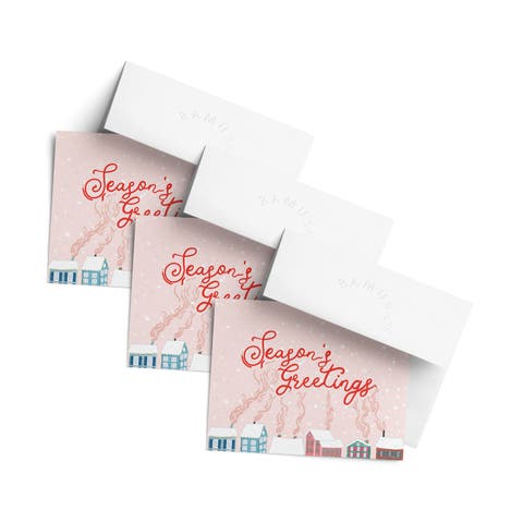 Winter/Holiday Greeting Card Pack Sets (3 ct) Season
s Greetings Sky