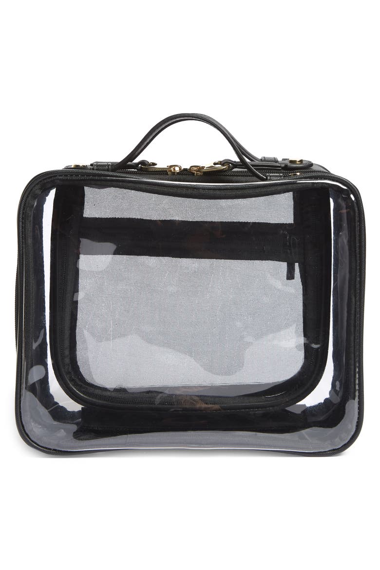 Clear Cosmetics Case, Alternate, color, BLACK