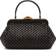 Cult Gaia Zuma Woven Frame Top Handle Bag